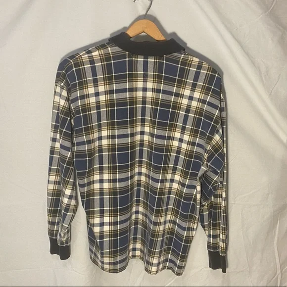 🎉2/$30 Tommy Hilfiger Vintage Plaid LongSleeve Polo Shirt Men's Large Pullover - Picture 8 of 14